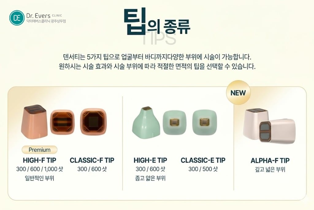 덴서티 팁 종류_광주피부과 닥터에버스의원 광주상무점